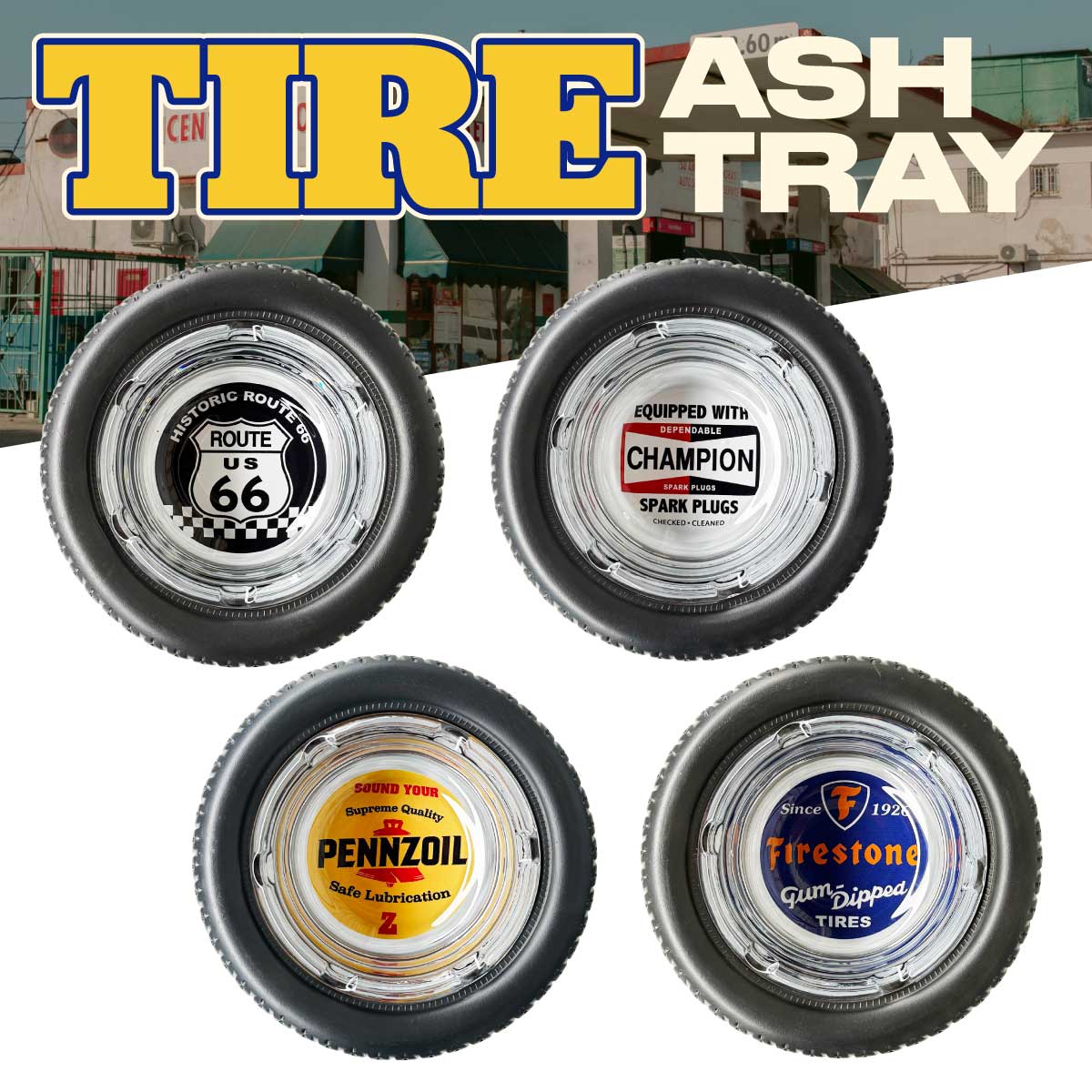 リアルなタイヤデザイン！】【タフでクール！】灰皿 TIRE ASHTRAY